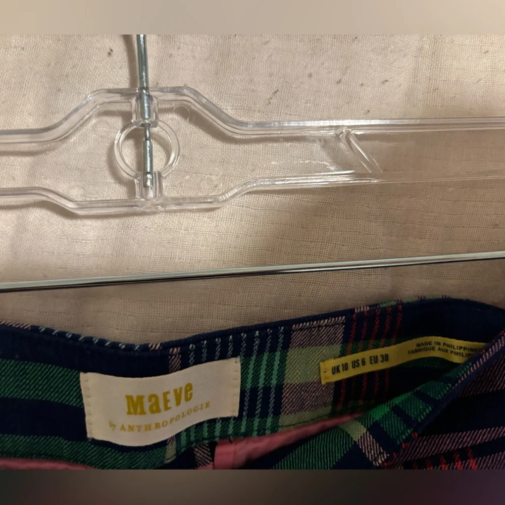 Colorful Plaid Women's Pants - Picture 3 of 3